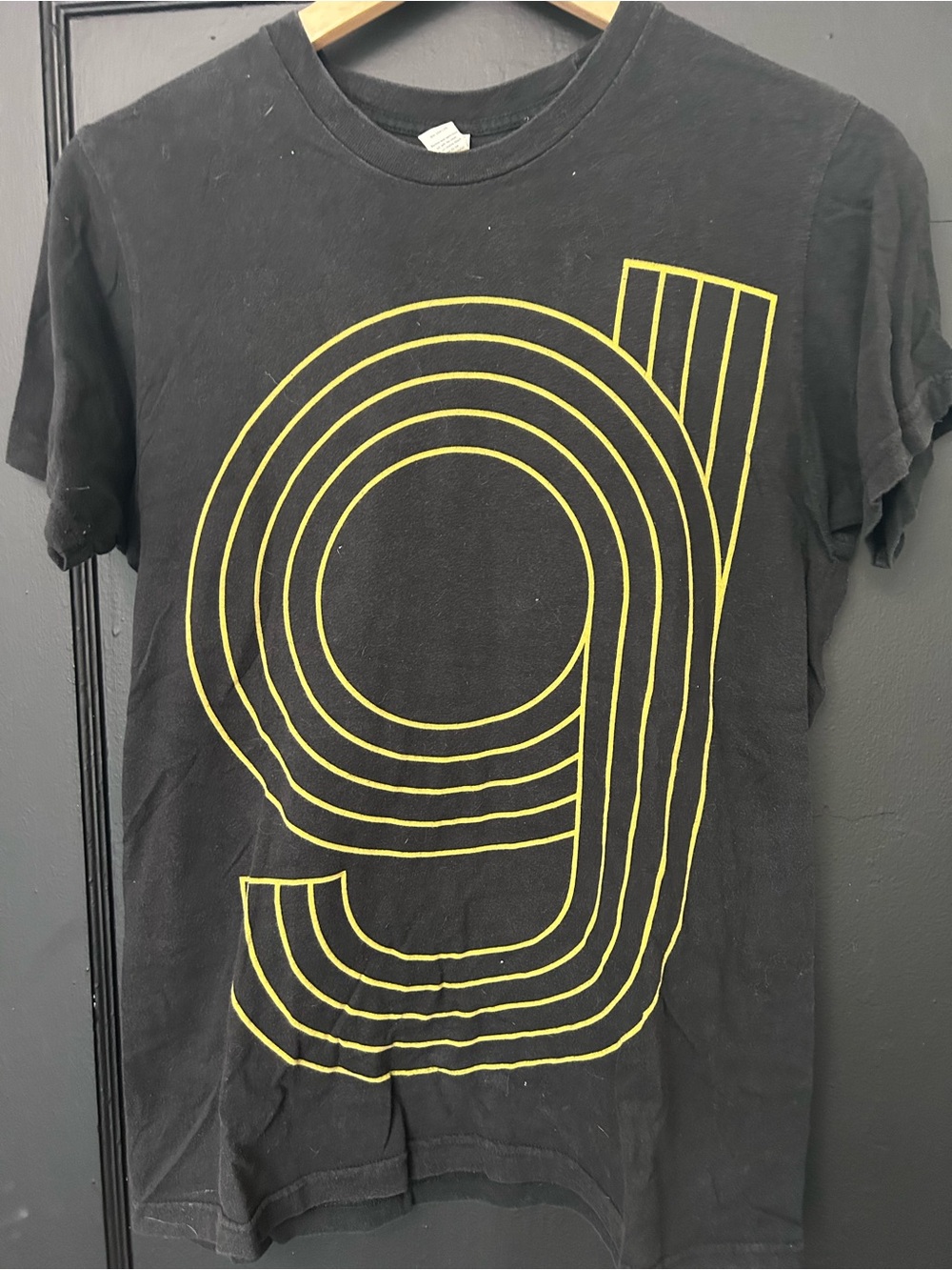 Glassjaw tour shirt black with yellow logo